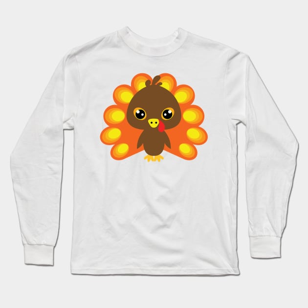 🦃  Cute little turkey boy Long Sleeve T-Shirt by FK-UK